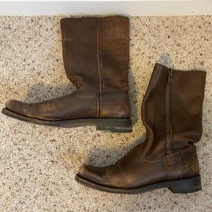 Frye Womens Shoes Heath Outside Zip Boots